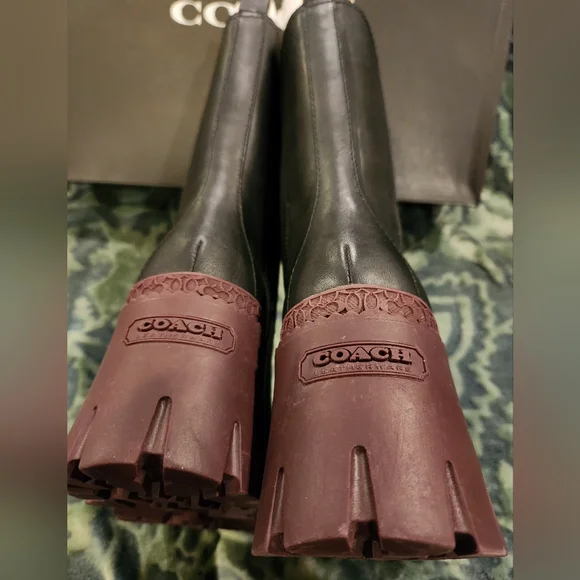 COACH Women's Alexa Leather Heeled Platform Chelsea Boots US 9 UK 7- New - Picture 8 of 8